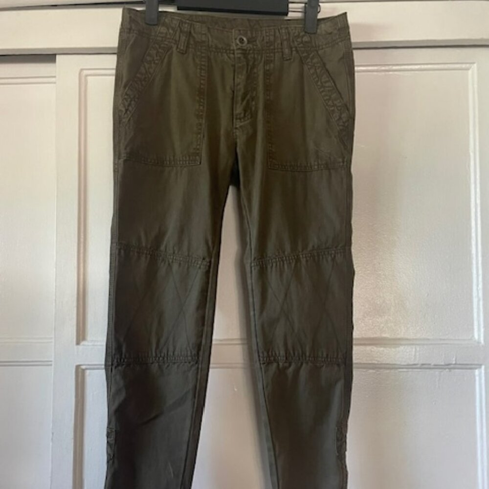 Free People cargo Utility Pants Women's size 2 Skinny Leg Army Olive Green